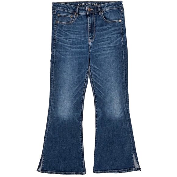 American Eagle Outfitters Denim - American Eagle Super Stretch Super Hi-Rise Flare with Vent Hem in Cloudy Blue